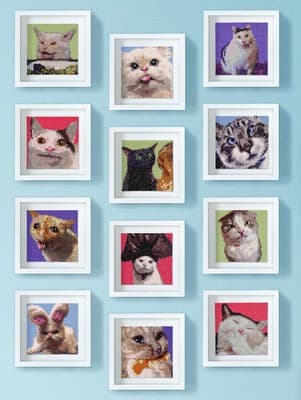 12 Pack Cat Diamond Painting Kit for Adults - Kitten Cat Art - Thumbnail 7