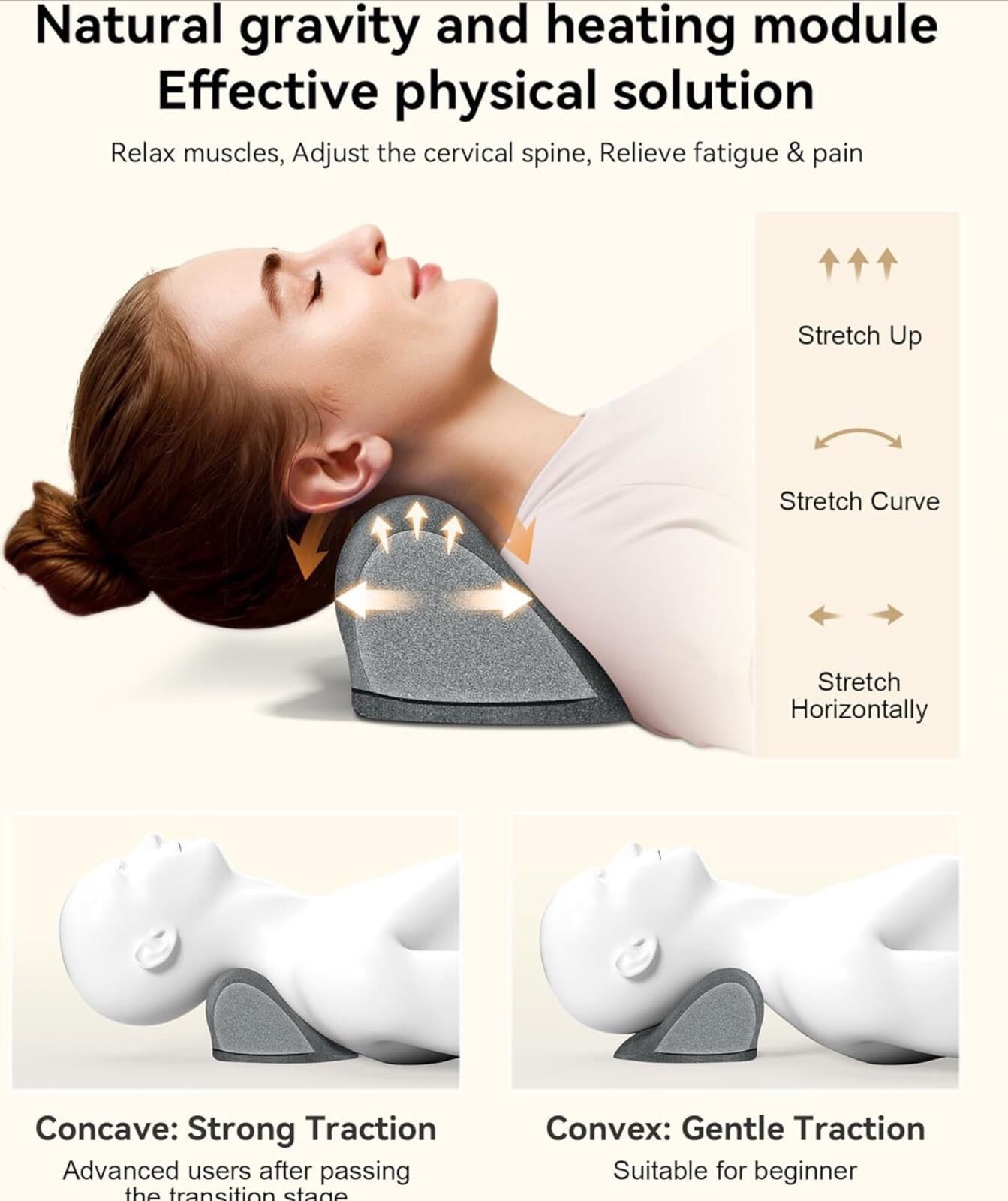 Heated Neck And Shoulder Stretcher Relaxer Cervical Spine Pain Relief - Thumbnail 14