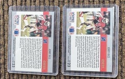 11 JERRY RICE NFL FOOTBALL CARD LOT 1990-1991, PRO SET SCORE, ALL CARDS NM-M - Thumbnail 15