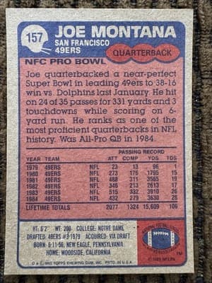Lot of 27 Different JOE MONTANA Football Cards 1984-1991, Topps Score Pro Set - Thumbnail 10