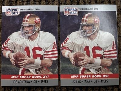 Lot of 27 Different JOE MONTANA Football Cards 1984-1991, Topps Score Pro Set - Thumbnail 20
