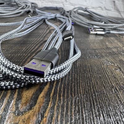 7 Charging Cables USB to Lightning 9+ Feet Gray iPhone iPad MFI Certified Cable - Thumbnail 4