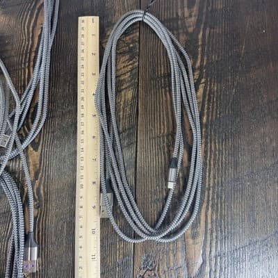 7 Charging Cables USB to Lightning 9+ Feet Gray iPhone iPad MFI Certified Cable - Thumbnail 5