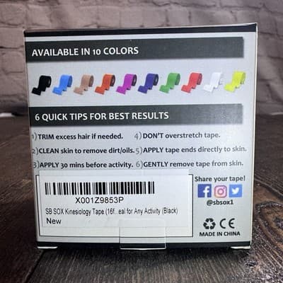 2 Rolls SB SOX - Kinesiology Tape Uncut Roll Pain Relief Support Soothing - Thumbnail 4