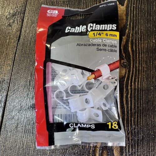 Gardner Bender Cable Clamps Plastic White 1/4" 6mm 2 Packs of 18 - Thumbnail 3