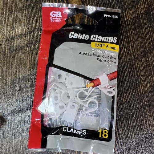 Gardner Bender Cable Clamps Plastic White 1/4" 6mm 2 Packs of 18 - Thumbnail 5