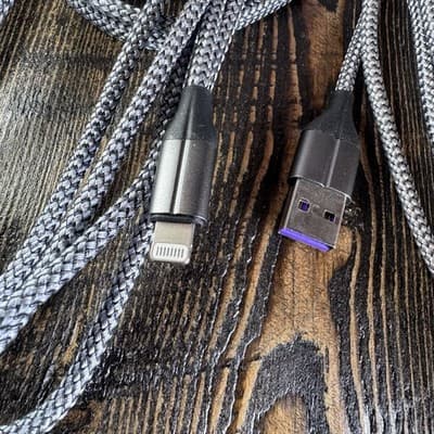 7 Charging Cables USB to Lightning 9+ Feet Gray iPhone iPad MFI Certified Cable - Thumbnail 3
