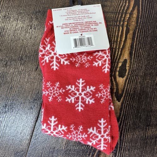 Holiday themed 3 pair crew socks Christmas Snowflakes Santa Pink women’s 9-11 - Thumbnail 8