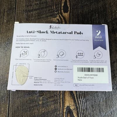 Ballotte Ball of Foot Pads For Pain Relief Anti Shock Metatarsal 2 Pair NUDE - Thumbnail 2