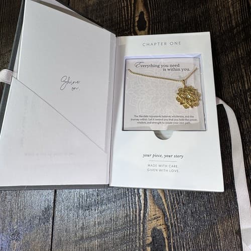 18k Gold Plated Mandala Necklace Gift Anniversary Pendant 20” Adjustable Chain - Thumbnail 2