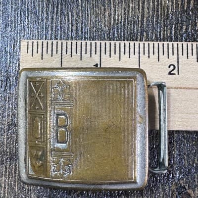 Vintage Giant Grip Belt Buckle Made In USA Letter B *true Silver Plate* - Thumbnail 9