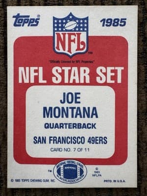 Lot of 27 Different JOE MONTANA Football Cards 1984-1991, Topps Score Pro Set - Thumbnail 8