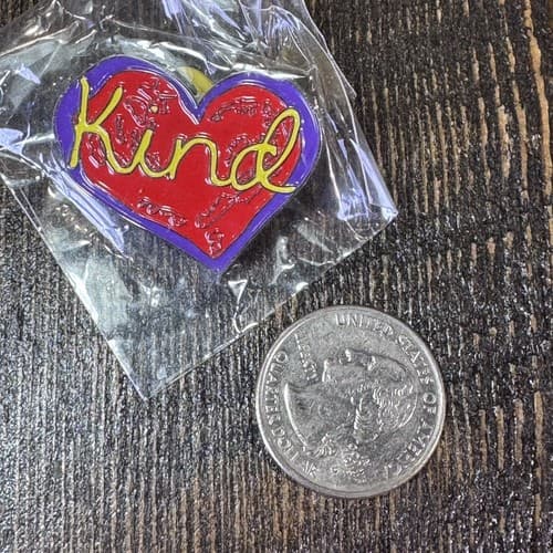 Kind Heart Shaped Multicolor Lapel Hat Jacket Tack Pin Back Love Penzeys - Thumbnail 3