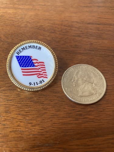 Vintage Remember 9-11-01 Lapel Hat tie Pin usa flag airlines Patriotic Historic - Thumbnail 2