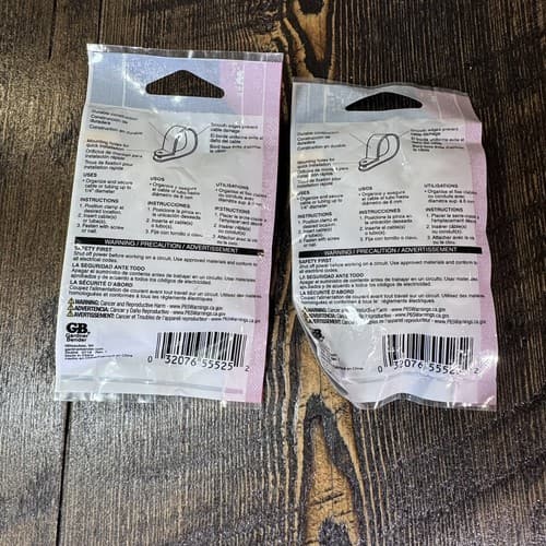 Gardner Bender Cable Clamps Plastic White 1/4" 6mm 2 Packs of 18 - Thumbnail 2