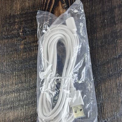 USB to USB C Cable - White - 22 AWG x 2 - 8 feet charging cord - Apple - Samsung