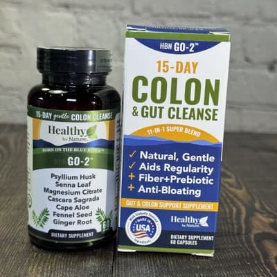 Healthy By Nature GO-2 Colon Gut Cleanse & Detox Constipation Relief 60 Capsules