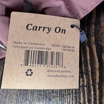 Thread Carry On Slouchy Bag - Mauve Crinkle Nylon - Satchel - Pockets - Zipper - Thumbnail 4