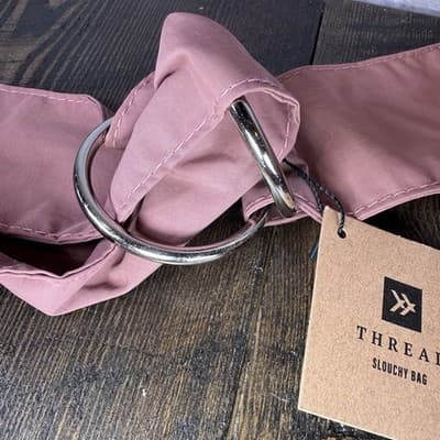 Thread Carry On Slouchy Bag - Mauve Crinkle Nylon - Satchel - Pockets - Zipper - Thumbnail 5