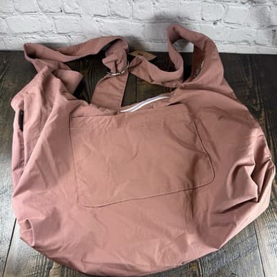 Thread Carry On Slouchy Bag - Mauve Crinkle Nylon - Satchel - Pockets - Zipper - Thumbnail 8
