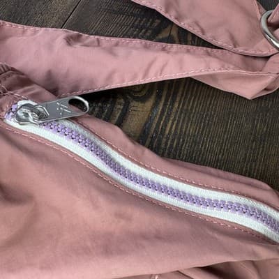 Thread Carry On Slouchy Bag - Mauve Crinkle Nylon - Satchel - Pockets - Zipper - Thumbnail 6