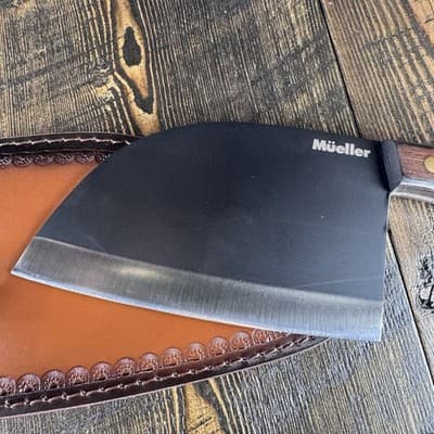 Mueller Ultra Forged High Carbon Steel Professional Butcher Knife Cleaver - Thumbnail 10