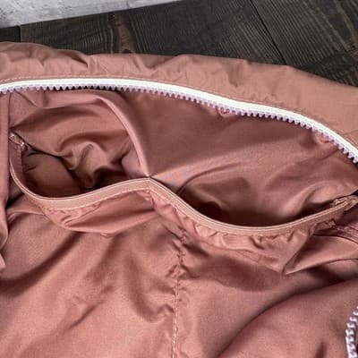 Thread Carry On Slouchy Bag - Mauve Crinkle Nylon - Satchel - Pockets - Zipper - Thumbnail 11