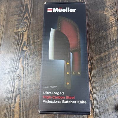 Mueller Ultra Forged High Carbon Steel Professional Butcher Knife Cleaver - Thumbnail 11