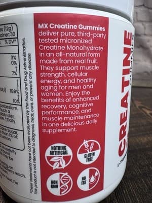 MX Wellness Creatine Monohydrate Gummies - Strawberry Lemon Flavor 90 Chews - Thumbnail 5