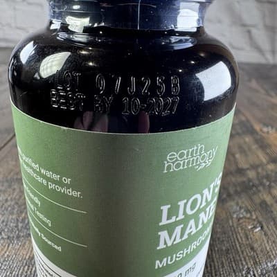 Earth Harmony Lions Mane Mushroom Supplement (1000mg) 120 capsules Organic - Thumbnail 5