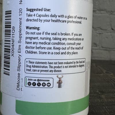 DMoose Slippery Elm Complex – All-in-One Supplement for Gut Wellness, 120 ct - Thumbnail 4