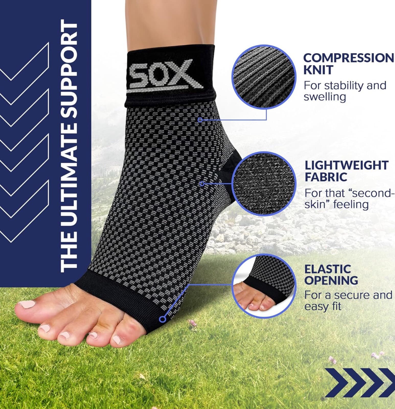 3x - SB Sox Plantar Fasciitis Compression socks for Men & Women Arch Support - Thumbnail 4