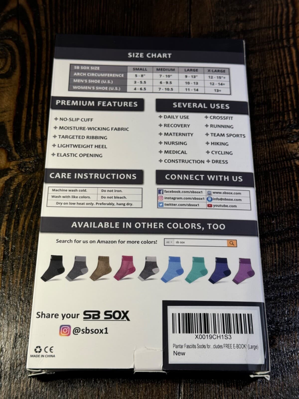 3x - SB Sox Plantar Fasciitis Compression socks for Men & Women Arch Support - Thumbnail 8