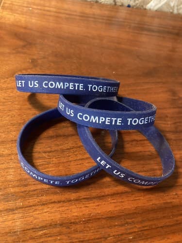 Blue Silicone Wristband American Airlines US Airways set of 4 baller band