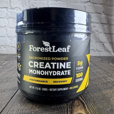 Forest Leaf Pure Micronized Powder Creatine - Strength & Energy - 100 servings