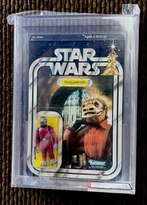 STAR WARS - 1979 SNAGGLETOOTH - UNPUNCHED - GRADED 75, 21 BACK-B, KENNER MOC