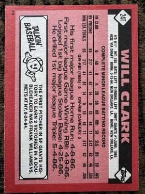 1986-87 Will Clark Lot Of 8 Rookies NM-MT, Topps Traded Donruss Rookies Fleer - Thumbnail 3