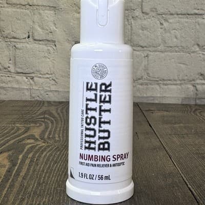 Hustle Butter Tattoo Numbing Spray 1.9oz First Aid Pain Reliever & Antiseptic