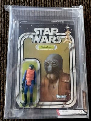 STAR WARS, RARE PINK TUSKS - 1979 WALRUS MAN - GRADED 70+, 21 BACK-B, KENNER MOC