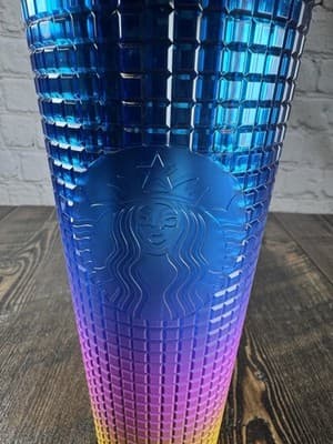 Starbucks Tim Singleton Pride Grid Gradient Rainbow Ombre Venti Tumbler 2023 - Thumbnail 2