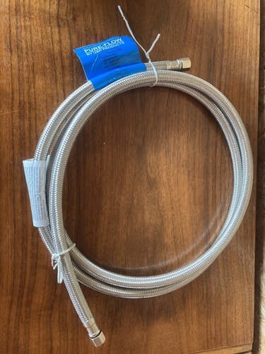 Stainless Steel Refrigerator/Ice Maker Hose 1/4"x1/4" Comp 6ft Water Supply Line