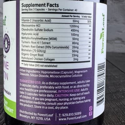 Forest Leaf Glucosamine Chondroitin MSM Complex Joint Supplement 1200Mg 120 Cap - Thumbnail 3