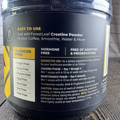 Forest Leaf Pure Micronized Powder Creatine - Strength & Energy - 100 servings - Thumbnail 4