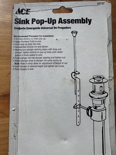 Ace Sink Pop-Up Assembly Chrome 1-1/4" 44737 Silver Drain - Thumbnail 5
