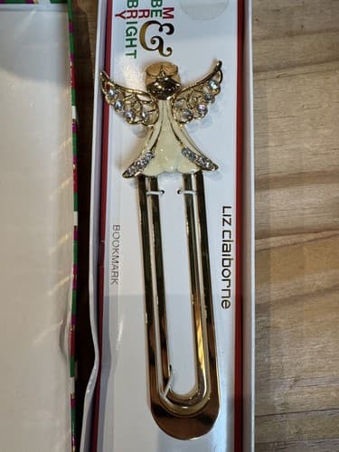 VTG Liz Claiborne Angel Bookmark Be Merry & Bright -Holiday Christmas Decor - Thumbnail 3