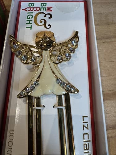 VTG Liz Claiborne Angel Bookmark Be Merry & Bright -Holiday Christmas Decor - Thumbnail 4