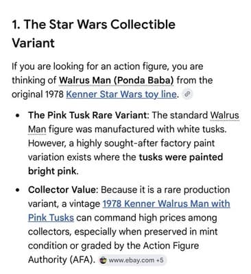 STAR WARS, RARE PINK TUSKS - 1979 WALRUS MAN - GRADED 70+, 21 BACK-B, KENNER MOC - Thumbnail 18