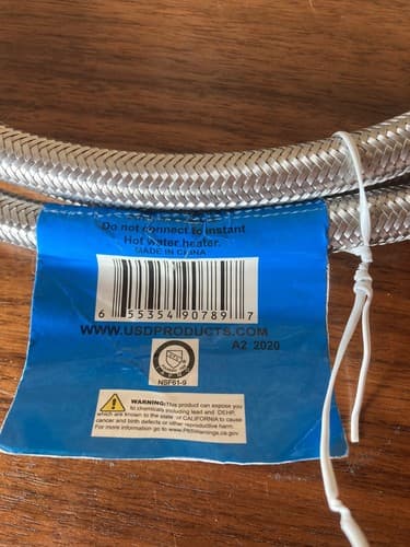 Stainless Steel Refrigerator/Ice Maker Hose 1/4"x1/4" Comp 6ft Water Supply Line - Thumbnail 3