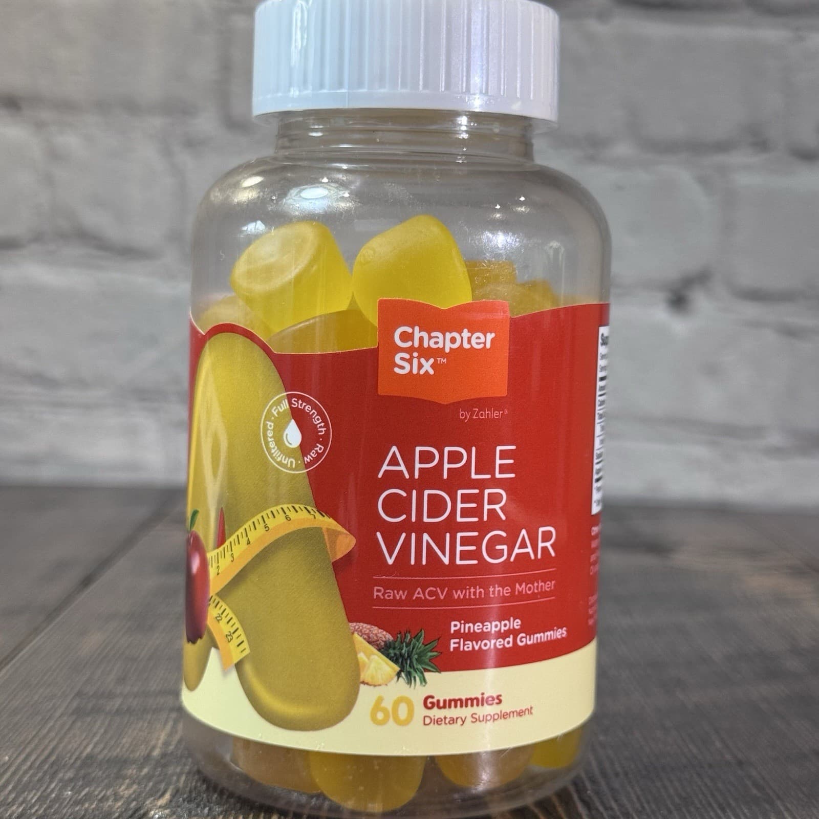 Zahler Chapter Six Apple Cider Vinegar Gummies Pineapple 250 mg 60 Gummies