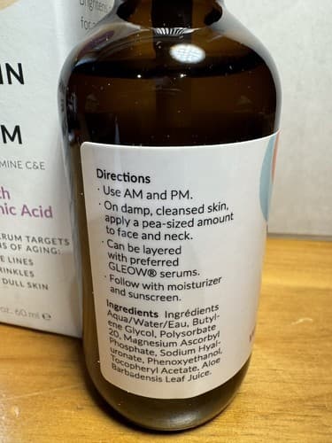 Gleow Vitamin C & E Serum With Hyaluronic Acid 2 fl oz EXPIRES 11/2026 - Thumbnail 4